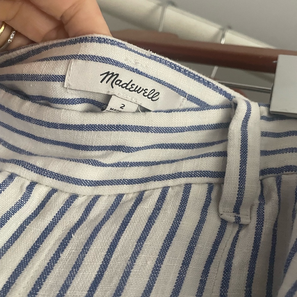 Madewell Blue and White Striped set. Top and trouser. Size2 pants/0 top - Picture 7 of 8